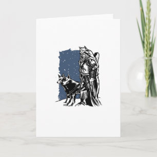 Viking and wolves card