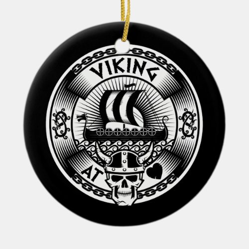 Viking at Heart Ceramic Ornament