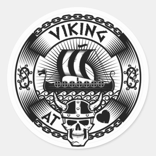 Viking at Heart Classic Round Sticker
