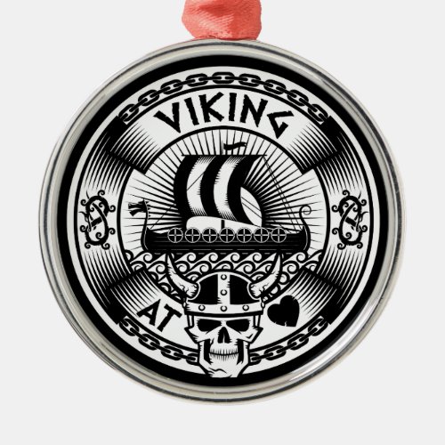 Viking at Heart Metal Ornament