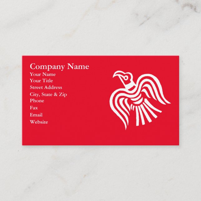 Viking Banner Raven Symbol Business Card (Front)
