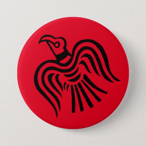 Viking Banner Raven Symbol Button