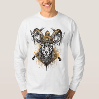 Viking Battle Goat Grunge Style T-Shirt