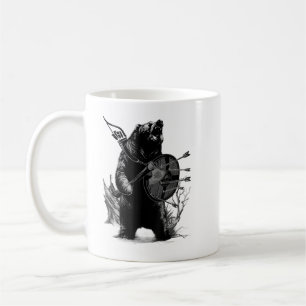 Viking Bear With Axe And Shield Coffee Mug