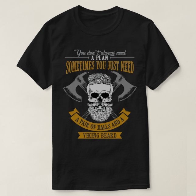 viking beard fathers day Shirt (Design Front)