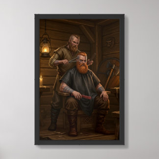 Viking Beard Trim Ritual Barber Framed Art