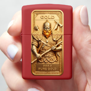 Viking Berserker Crimson Gold Bullion Zippo Lighter