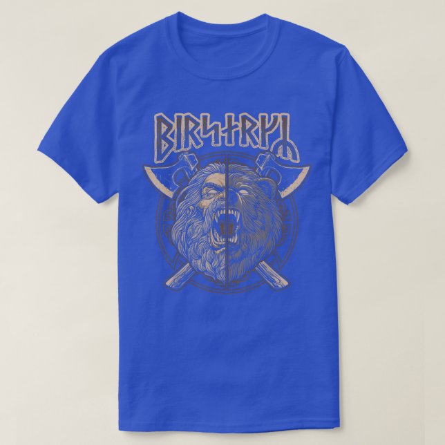 Viking Berserker Norse Pagan Bear Warrior Runes  T-Shirt (Design Front)