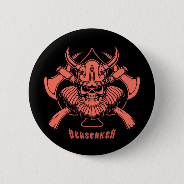 Viking Berserker Pinback Button (Front)
