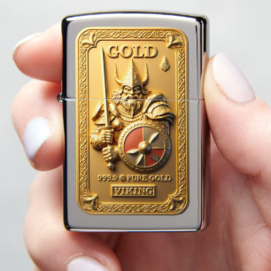 Viking Berserker Silver Gold Bullion Zippo Lighter