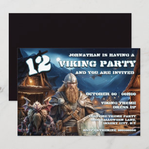 Viking Birthday Invitation Boys Warrior & Demons