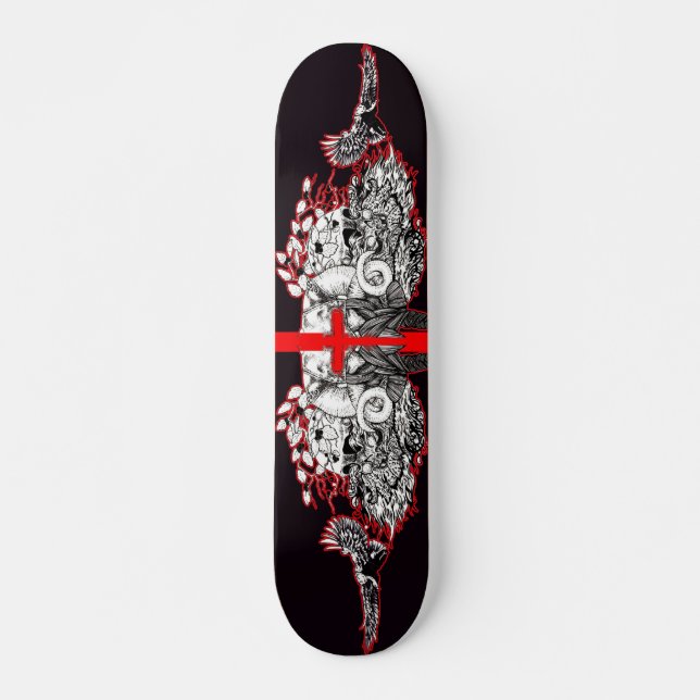Viking Blood Cross Skateboard Deck (Front)
