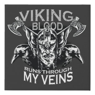 Viking blood faux canvas print