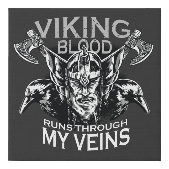 Viking blood faux canvas print (Front)