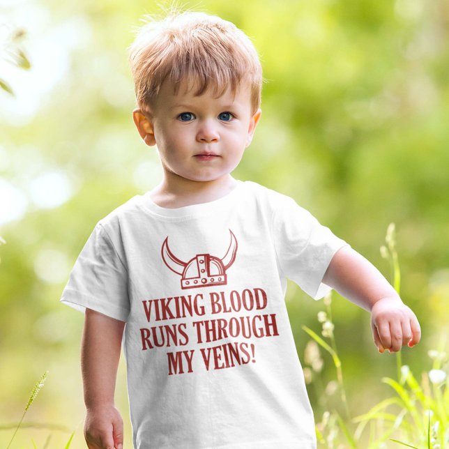 Viking Blood Runs Through My Veins Baby T-Shirt (viking blood runs through my veins baby shirt)