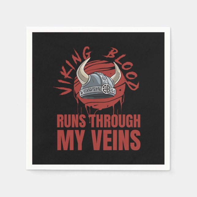 Viking Blood Vikings Nordic Napkins (Front)
