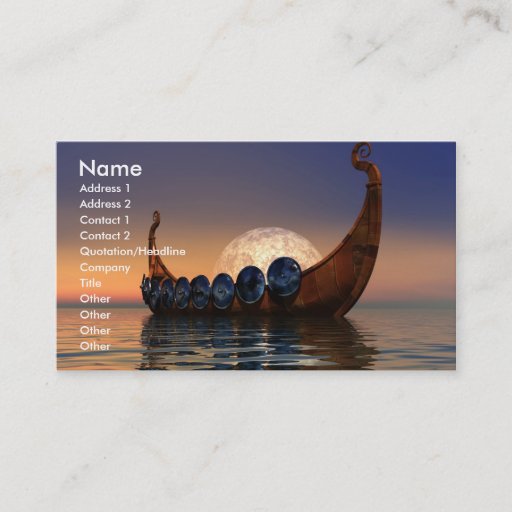 Customizable VIKING BOAT 2 BUSINESS CARD