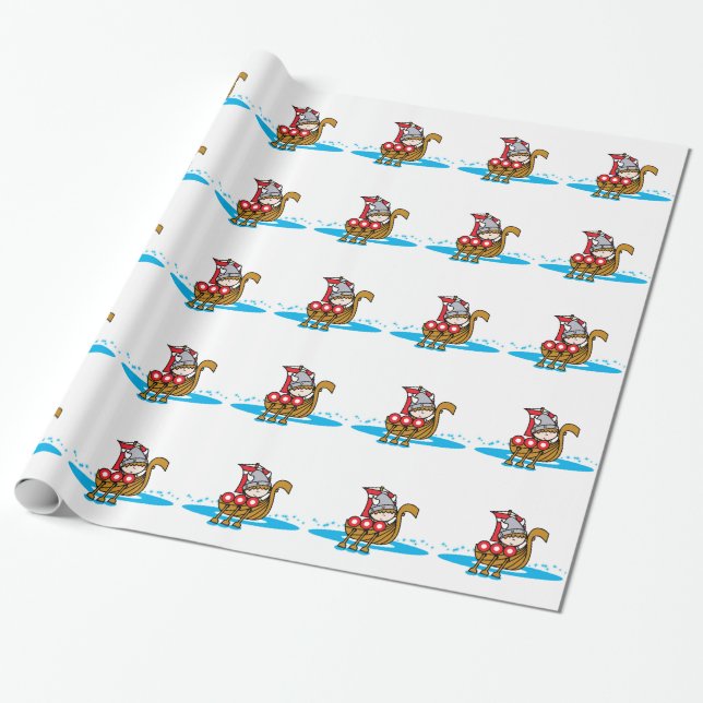 Viking Boy Wrapping Paper (Unrolled)