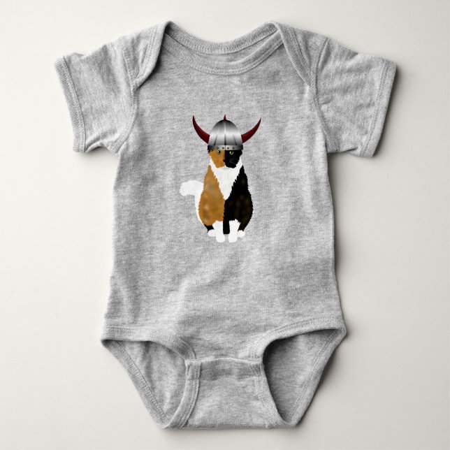 Viking Cat Baby Bodysuit (Front)