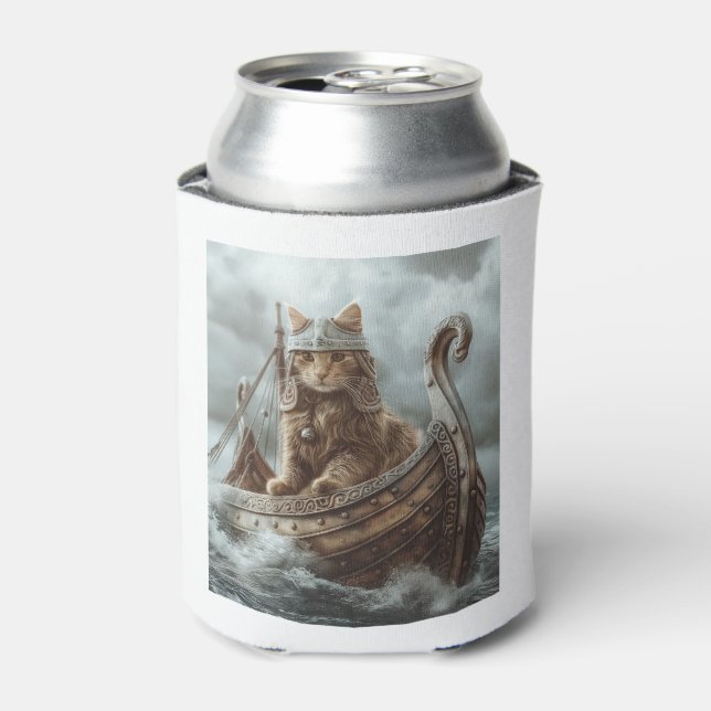 Viking Cat Can Cooler (Can Front)