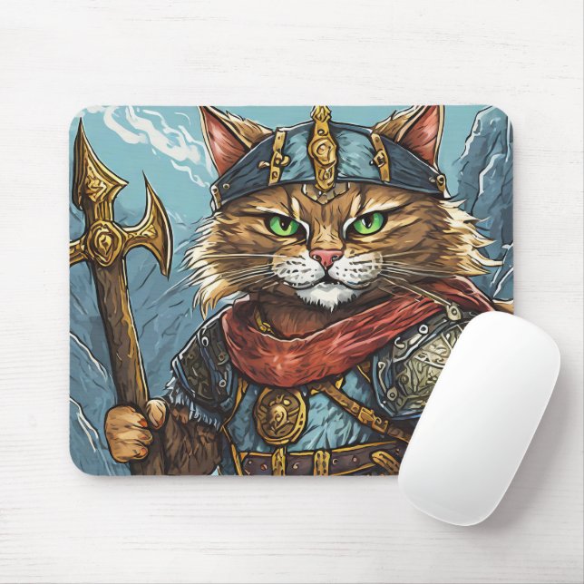 Viking Cat Mouse Pad! Pad (With Mouse)