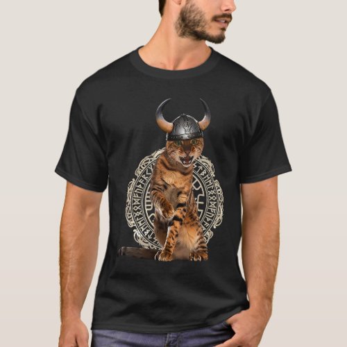 Viking Cat Valhalla Norse Warrior T_Shirt