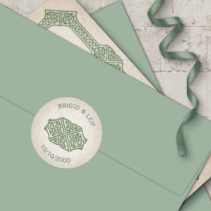 Viking Celtic Gamer Wedding Classic Round Sticker