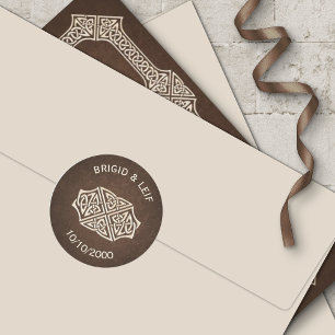 Viking Celtic Gamer Wedding Classic Round Sticker