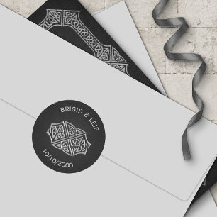 Viking Celtic Gamer Wedding Classic Round Sticker