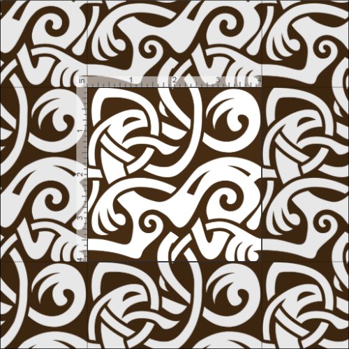 Viking Celtic Intertwining Animal Pattern Fabric