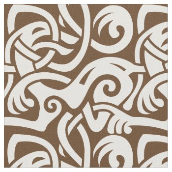 Viking Celtic Intertwining Animal Pattern Fabric by thallock at Zazzle