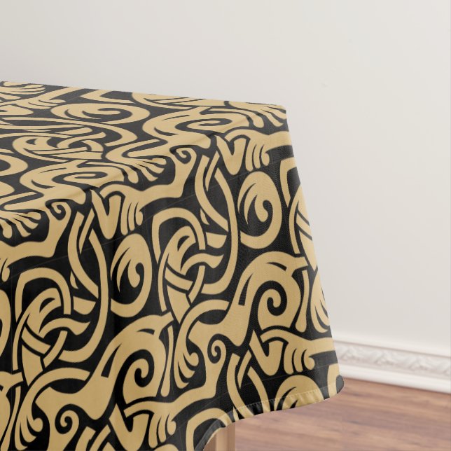 Viking Celtic Intertwining Animal Pattern Tablecloth (In Situ)