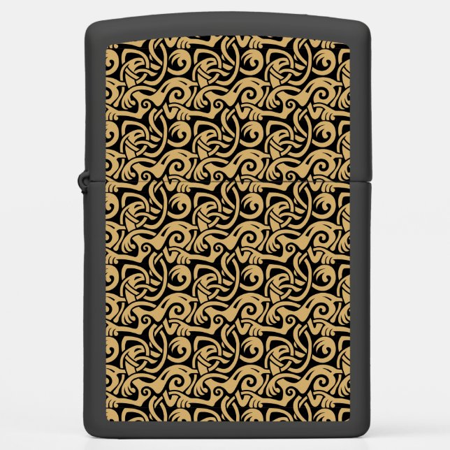 Viking Celtic Intertwining Animal Pattern Zippo Lighter (Front)
