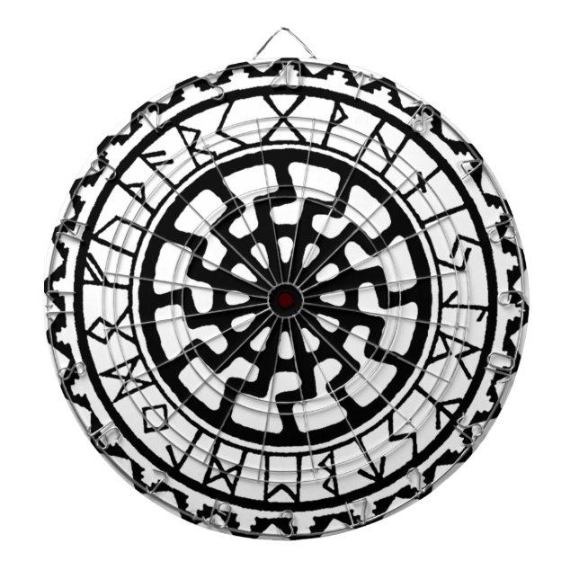 Viking Celtic Sun Rune Calendar Dart Board (Front)
