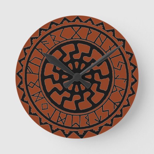 Viking Celtic Sun Rune Calendar Round Clock