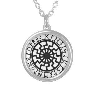 Viking Celtic Sun Rune Calendar Silver Plated Necklace