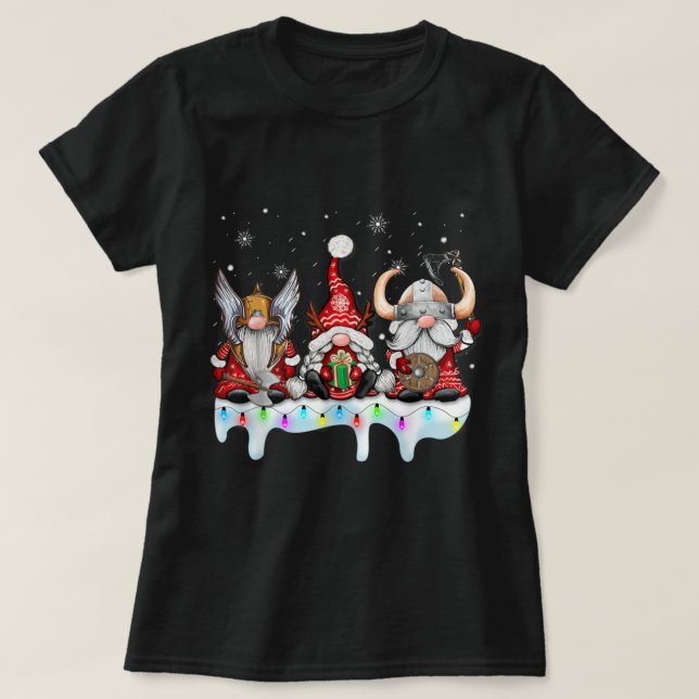 Viking Christmas Gnome Norse Mythology Pajamas  T-Shirt (Design Front)