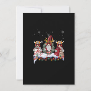 Viking Christmas Gnome Plaid Red Norse Mythology P Invitation