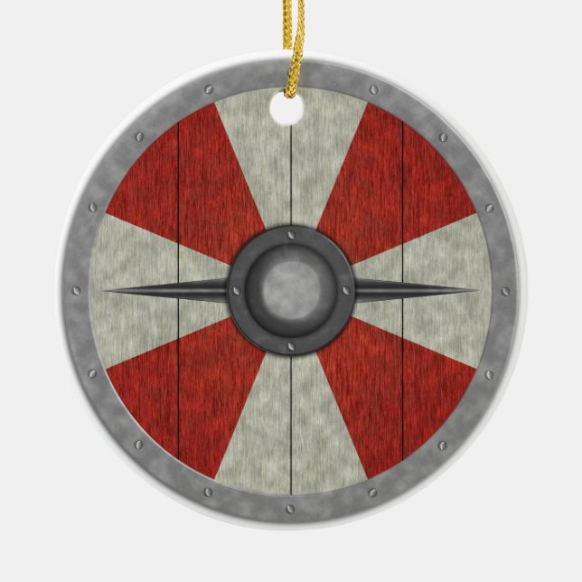 Viking Circle Shield Ceramic Ornament (Front)