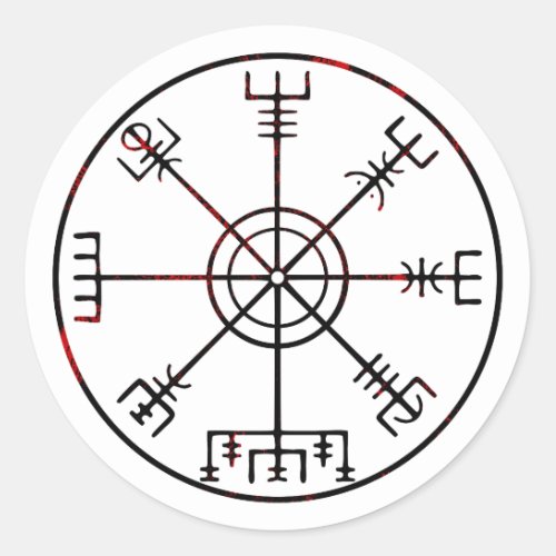 viking compass s6 poster classic round sticker