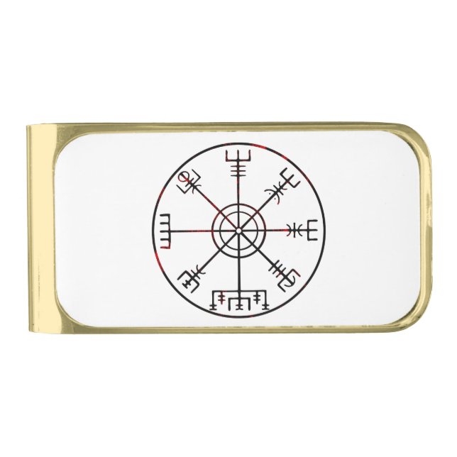 viking compass s6 poster gold finish money clip (Front)