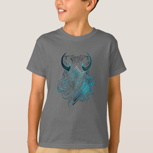 Viking  digital graphic blue symbol T_Shirt