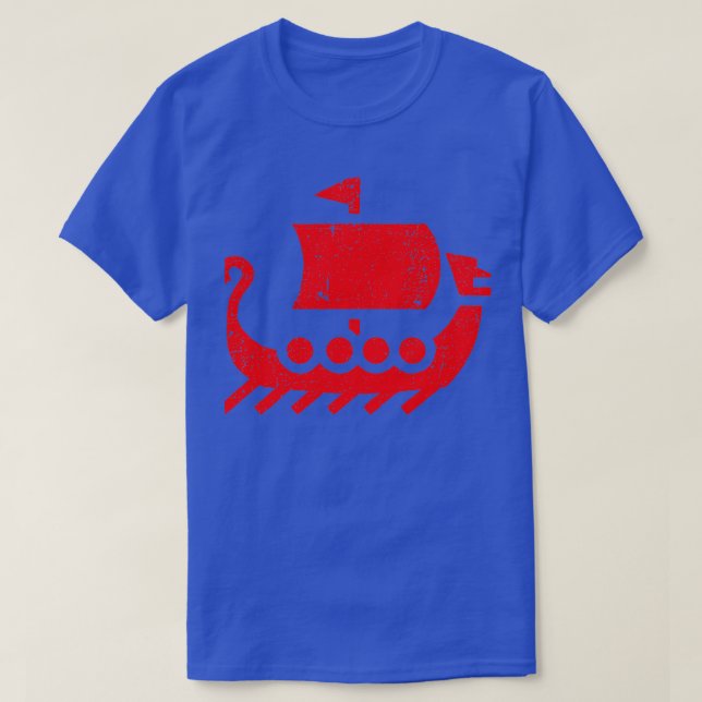 Viking Dragon Boat distressed T-Shirt (Design Front)