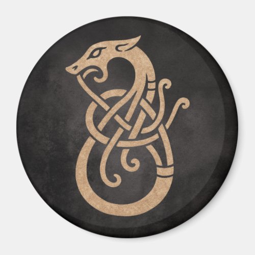 Viking Dragon Knot – Ancient Norse Symbol on Black