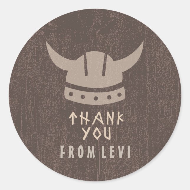 Viking & Dragon Thank You Sticker (Front)