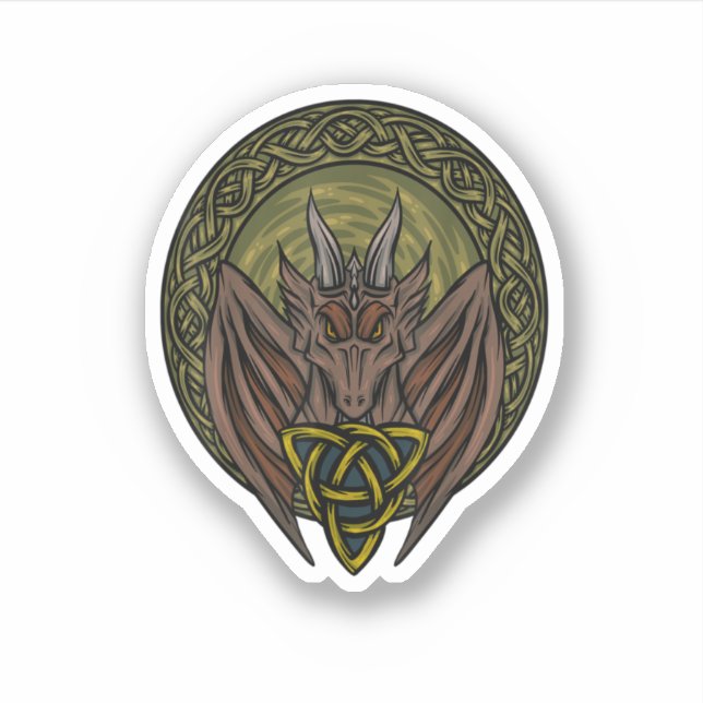 Viking Dungeon Norwegian Dragon Lover Celtic Drago Sticker (Front)