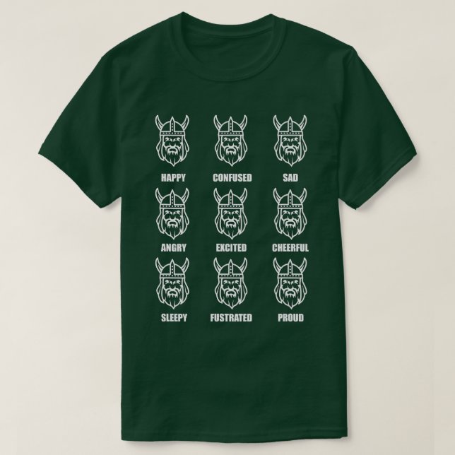 Viking Emotions  Norway Face Iceland Sweden  T-Shirt (Design Front)