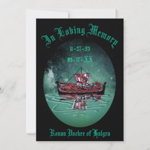 Viking Funeral Memorial Thank You Card