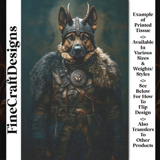 Viking German Shepherd Dog Warrior BS1 Decoupage Tissue Paper