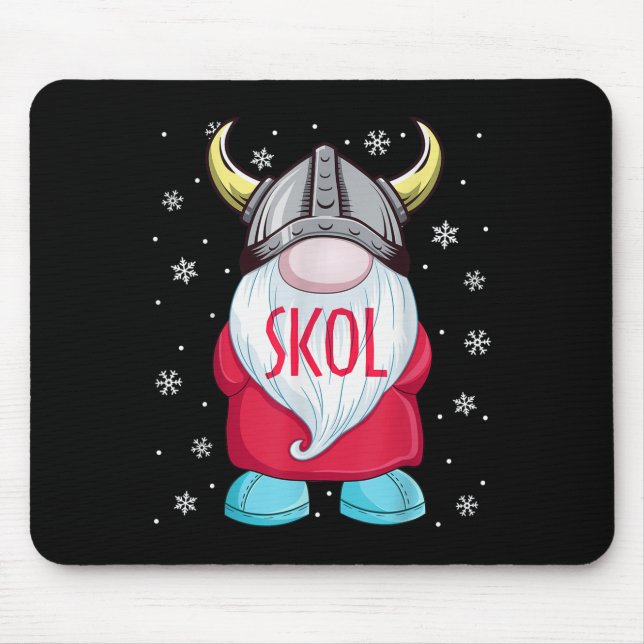 Viking Gnome Skol Christmas Norse Pajama Viking Me Mouse Pad (Front)